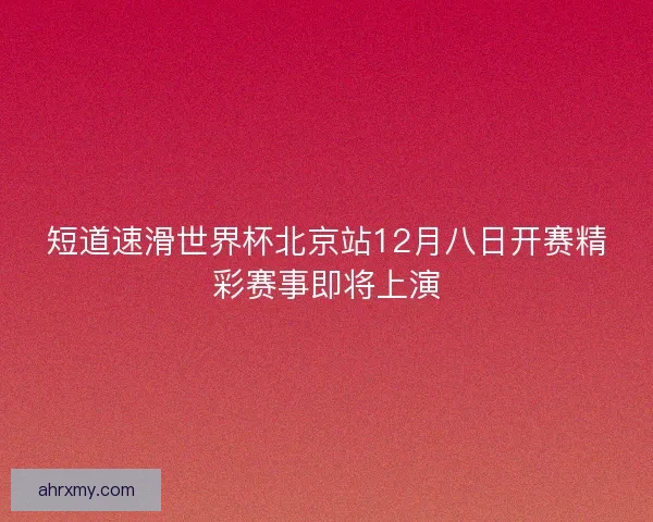 短道速滑世界杯北京站12月八日开赛精彩赛事即将上演
