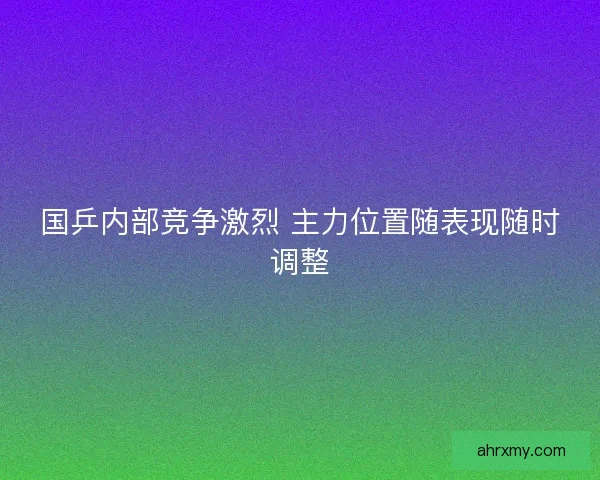 国乒内部竞争激烈 主力位置随表现随时调整