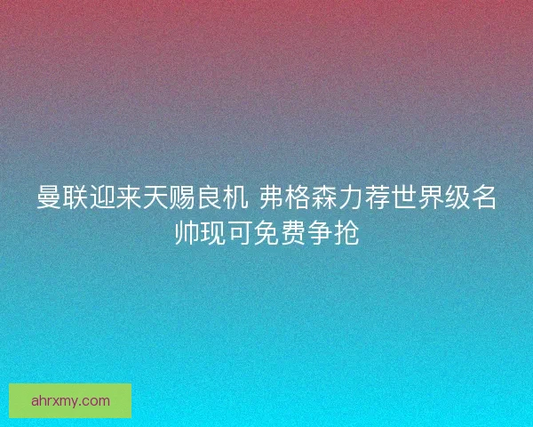 曼联迎来天赐良机 弗格森力荐世界级名帅现可免费争抢